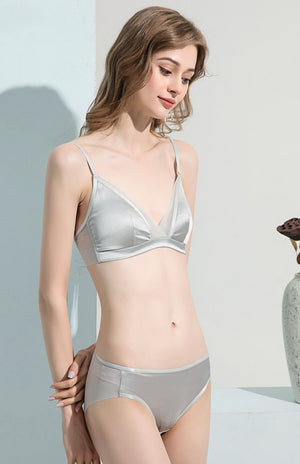 100% Silk Bras Women Comfortable Bras Silk Underwear 2 Pieces